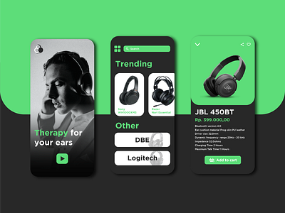 Auzi Headset Shop | UI Design app ui ux vector