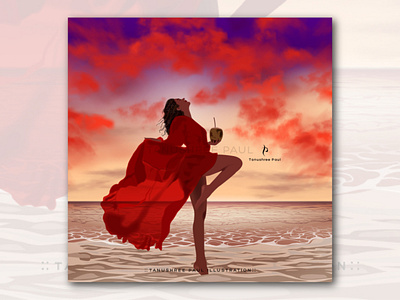 :: Evening at the Beach :: design graphic design illustration vector