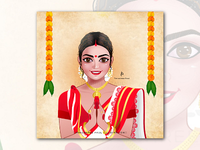 Traditional Bengali Woman design graphic design illustration vector