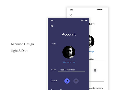 Account App Design design sketch ui