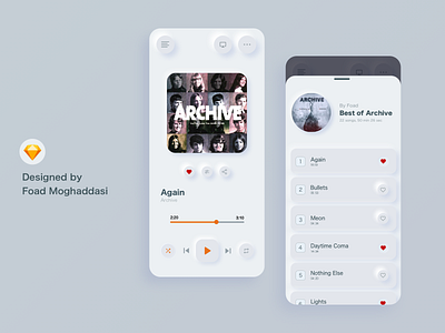 Neomorphism music player design