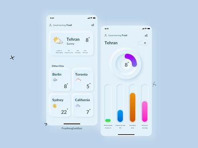 neumorphism weather app design