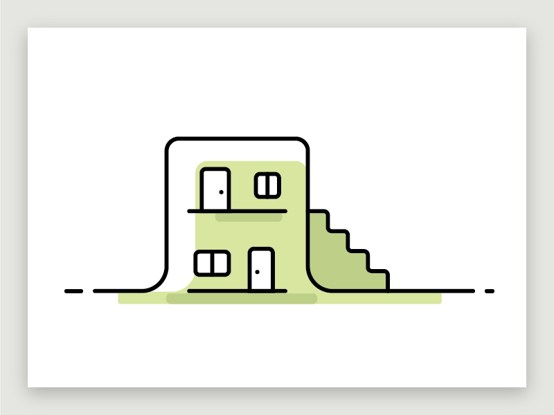 Housing city lodging housing house monochrome line illustration