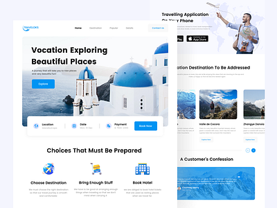 Travel Agency - Homepage blue desktop homepage landing page travel travel agency ui uiux website