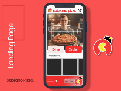 Landing Page: Sobrano Pizza app design design food delivery graphic design illustration interaction logo pizza red ui