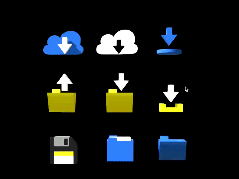 3D icons 3d icons save vr