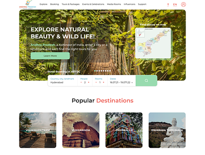 Landing Page - Tourism design designer designidea landing page tourism ui uiux uiux design websitedesign wepage