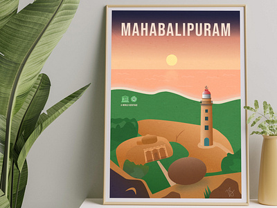 Lighthouse (Mahabalipuram) illustration
