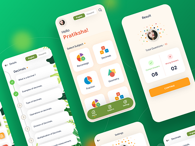 Learning App for Kids - UI/UX Design kids learn learning learning app mobile app mobile app design quiz ui ui design ux design