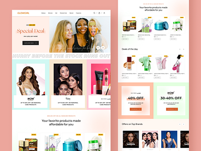 Shopping Website for Cosmetics and Beauty Products cosmetics ecommerce home products shopping ui website website design