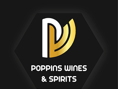 Poppins Wines & Spirits. branding graphic design logo