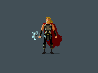 Thor 8bit age of ultron avengers hammer pixelart thor