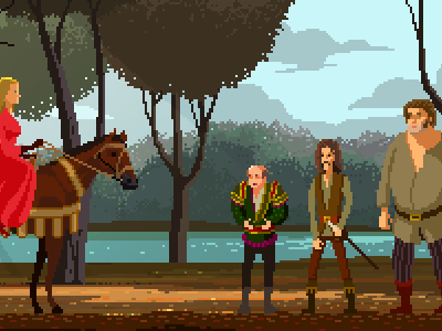 Princess bride 8bit fantasy giant horse pixel art pixelart princess bride woods