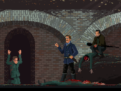 Inglourious basterds 8bit aldo raine basterds inglourious killing nazi nazis pixel art pixelart retro video game world war 2