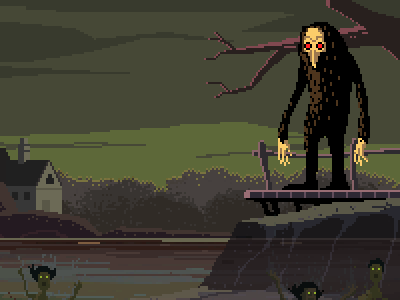 slender man pixel art template