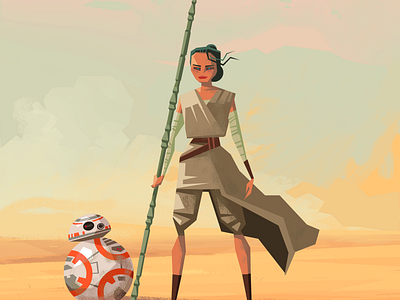 Rey and BB-8 by Gustavo Viselner on Dribbble