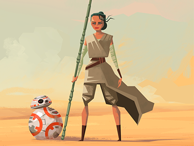 Rey and BB-8 bb 8 bb8 droid rey star wars the force awakens