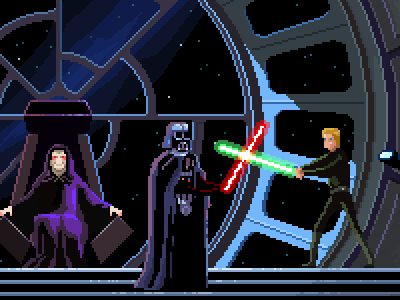 Star Wars: Episode VI - Return of the Jedi 8bit pixelart artluke arts darth vader emperor gameslucas jedi pixel skywalkerretro star wars