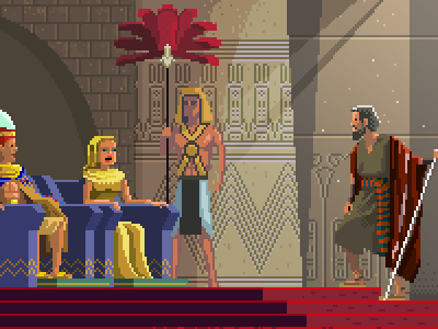 The ten commandments 16bit 8bit bible egypt exodus games gaming moses pixel art retro video