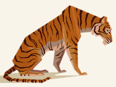 Tiger animal animals cat digital art digital illustration illustration jungle lion low poly lowpoly predator tiger