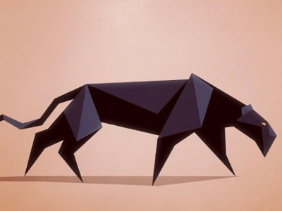 Panther animal black black panther cat illustration low poly lowpoly origami panther urigami