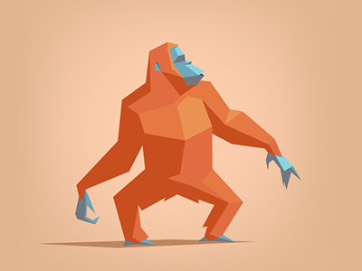 Orangutan animal ape artwork drawing illustration jungle low poly low poly art lowpoly monkey orangutan origami