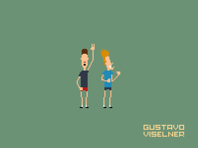 Beavis & Butthead 8bit beavis and butthead beavisandbutthead gaming geek art mtv pixel art pixelart retro retro gaming