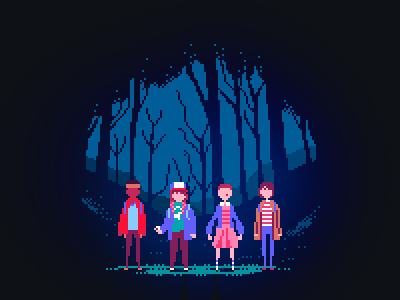 Stranger Things 8bit character design characters eleven gaming pixel art stranger things video games