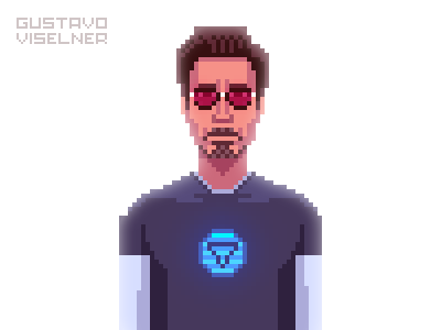 Tony Stark 8bit fan art fanart iron man marvel pixel art pixelart tony stark
