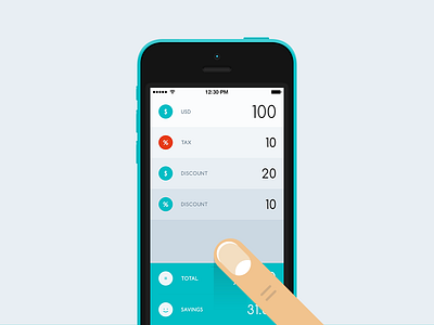 Subtotal App app flat interface iphone mobile phone ui ux