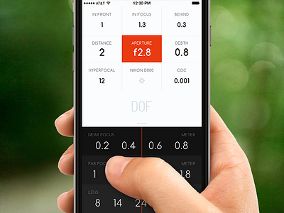 DOF App app flat interface iphone mobile phone ui ux