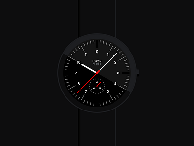 Segondo chronograph black chronograph clock concept flat mockup time timepiece watch wristwatch