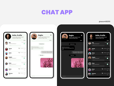 Chat App app design illustration minimal typography ui ux