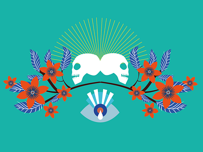 Santa Muerte 2d badge branding digital art flat graphic design illustration illustrator logo mexican personal santa muerte skull skulls and flowers sticker sticker design tattoo tattoo design vector visual artist