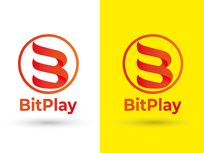 BitPlay Logo design b latter logo b logo bitcoin bitplay branding color design designer graphic design graphic designer logo logo design orange logo red logo vector