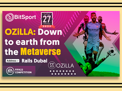 OZiLLA Metaverse - BitSport banner bannerdesign bitcoin bitsport branding color design dubai graphic design metaverse poster posterdesign rails