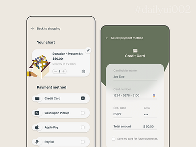 Daily UI 002 - Credit Card Checkout appdesign dailyui dailyuichallenge design ui uidesign visualdesign webdesign