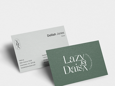 Lazy Daisy Flower Shop branding business card design logo logo design print design visual design