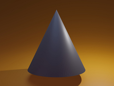 3d black cone with yellow background