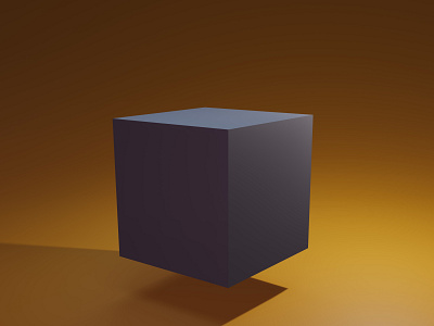 3d black cube with yellow background