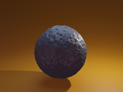 3d black bumpy sphere with yellow background