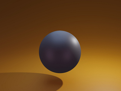 3d black sphere with yellow background