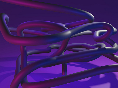 3d abstract lines with blue and purple light scattering on them