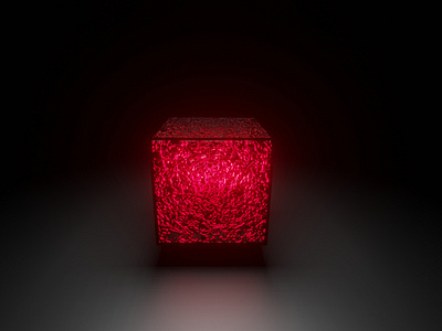 3D solid cube that has light emitting texture.