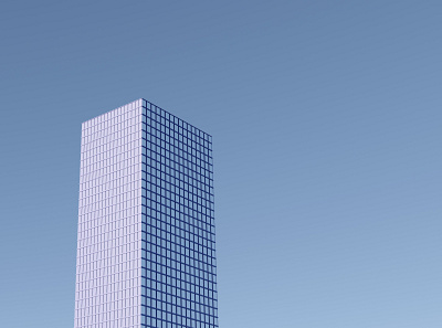 Isolated Building with clean sky as a background futuristic