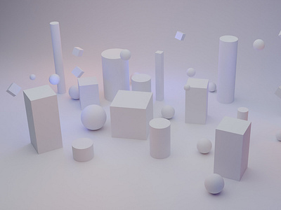 Basic Geometrical Shapes with relaxing lights scattering on them