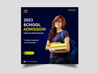 School Admission Social Media Post Design