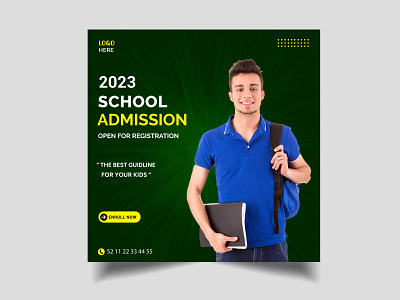 School Admission Social Media Post Design