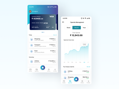 Credit Card Management App credit card design figma finance fintech mobile product ui ux