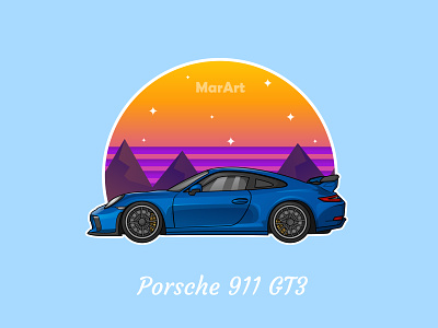 Porsche 911 GT3 ai art cars cartoon coreldraw graphic design illustration indonesia photoshop porsche vector